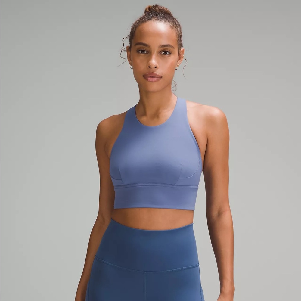 NWT Lululemon Wunder Train Longline Bra, Water Drop Blue, Size 6